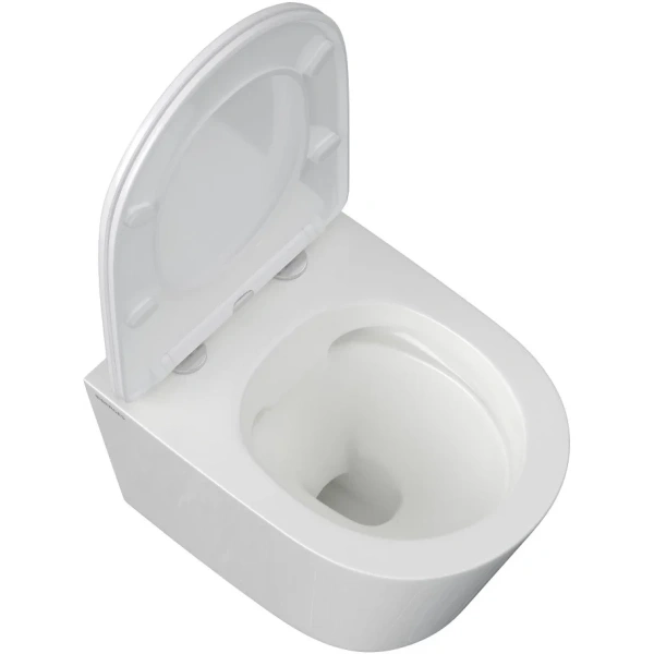 Унитаз подвесной Berges Vita 082255 безободковый, с сиденьем микролифт, белый