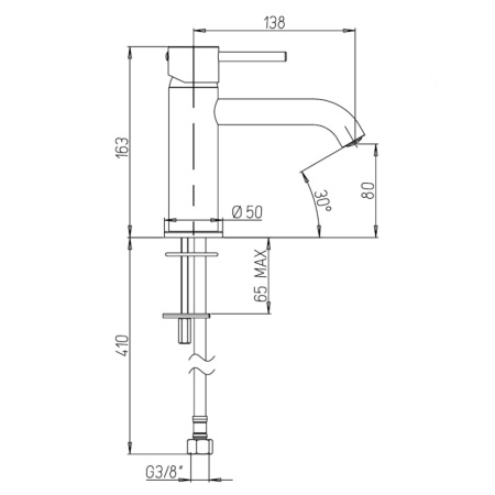 Смеситель для раковины Paini Cox 78PZ205O черный матовый