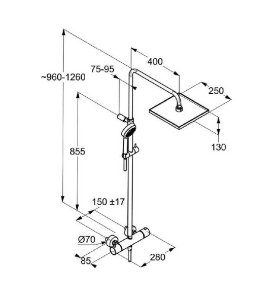Душевая стойка Kludi Logo 6809805-00