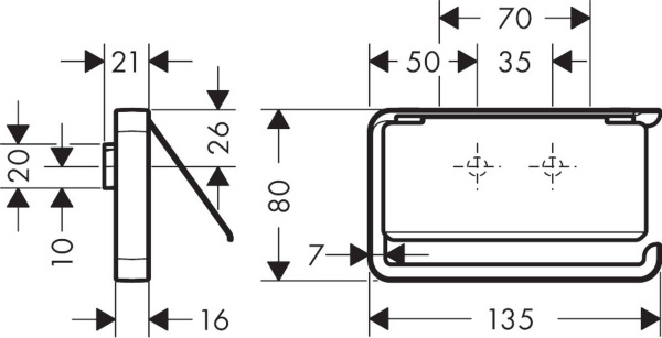 Держатель туалетной бумаги Axor Universal Softsquare 42836340 матовый черный хром