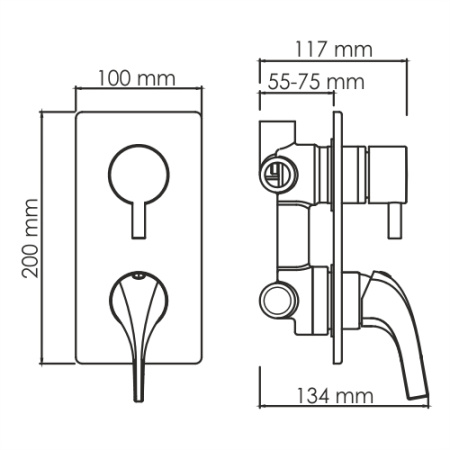 Смеситель для ванны WasserKRAFT Sauer 7171