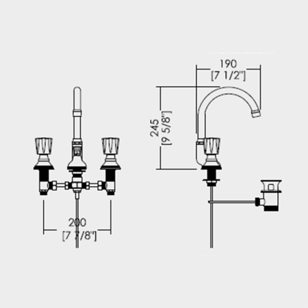 Смеситель для раковины Devon&Devon Black Morris DDMRBL301ACR