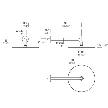 Верхний душ Milldue 2584AL