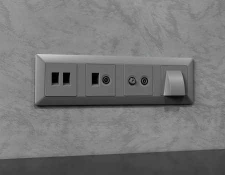 Накладка для ТВ-розетки Ambrella Volt ALFA AP5133