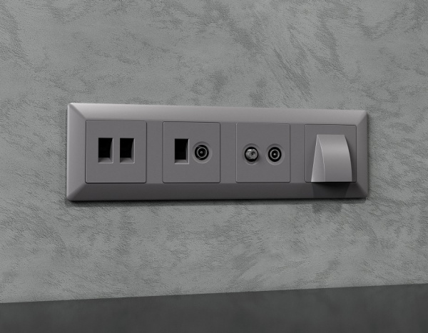 Накладка для розетки для вывода кабеля Ambrella Volt ALFA AP5158