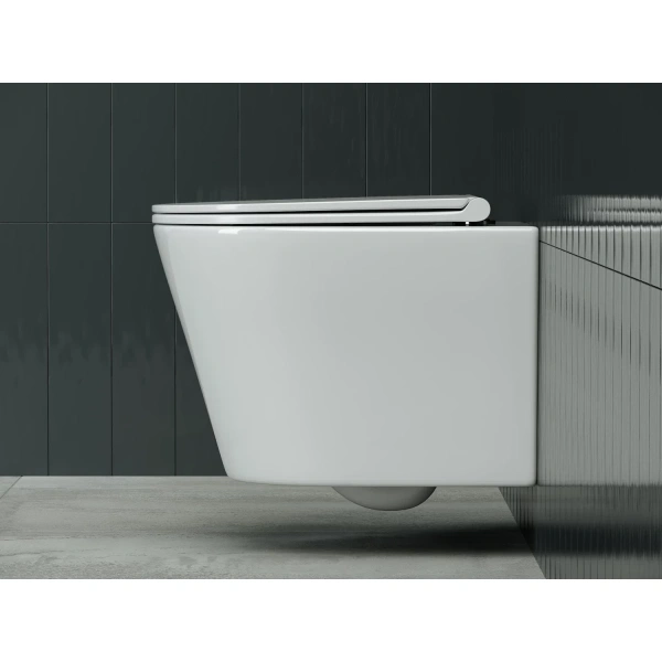 Унитаз подвесной Ceramica Nova Forma CN3011 безободковый, с сиденьем микролифт, белый