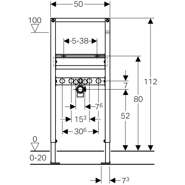 Монтажный элемент для умывальника, H112, Geberit Duofix 111.430.00.1