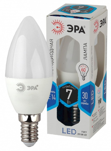 Лампа светодиодная Эра Стандарт E14 7Вт 4000K LED B35-7W-840-E14