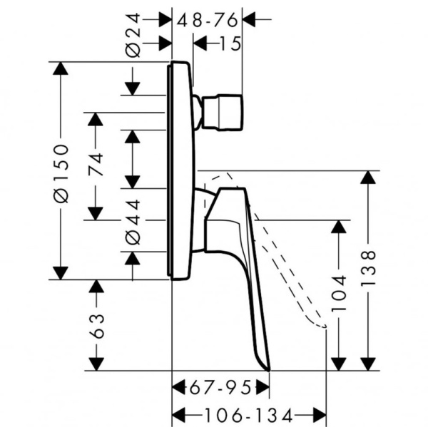 Смеситель для ванны hansgrohe Logis E 71404000