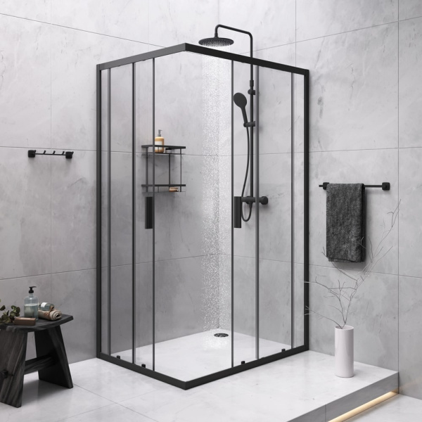 Комплект душевого уголка Am.Pm Gem S 120x90 WK93ES черный матовый