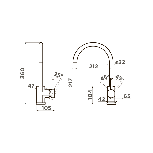 Смеситель для кухни Omoikiri Wakayama-LG 4994291 светлое золото