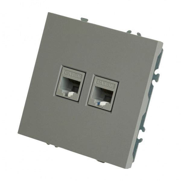 Розетка двойная Ethernet RJ-45 без рамки Stekker Эмили 49952