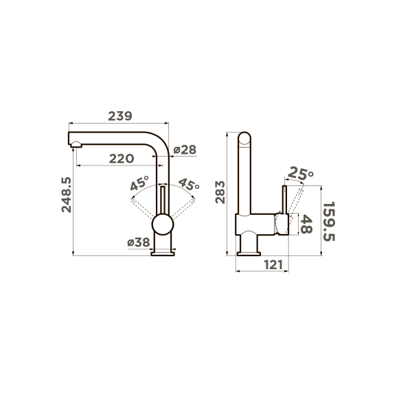 Смеситель для кухни Omoikiri Tanigawa-BN 4994242 нержавеющая сталь