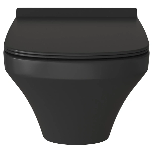 Унитаз подвесной Grossman GR-4440BMS безободковый, с сиденьем микролифт, черный матовый