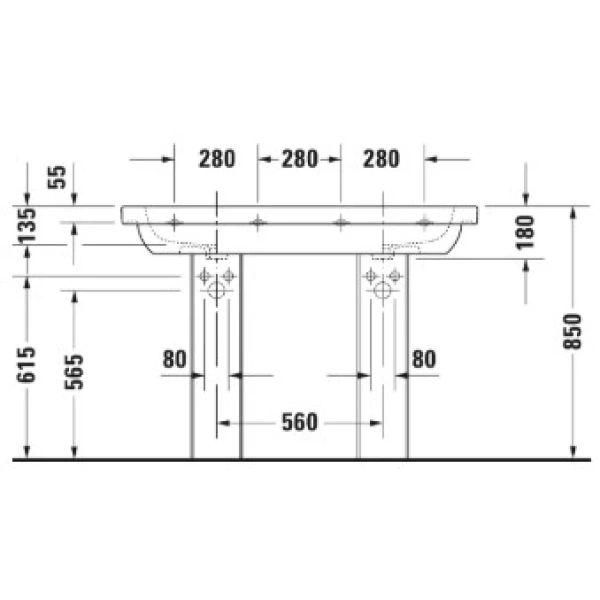 Раковина 120x49 см Duravit D-Code 03481200002