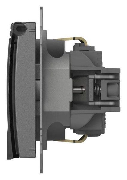 Розетка с заземлением и со шторкой, без рамки с крышкой Elbi Eleсtriс Zena Vega 609-011000-219