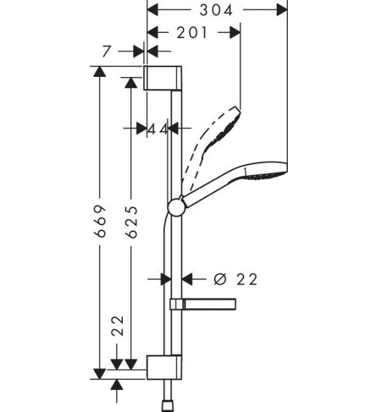 Душевой набор hansgrohe Croma Select S Vario и мыльницей Casetta 26566400