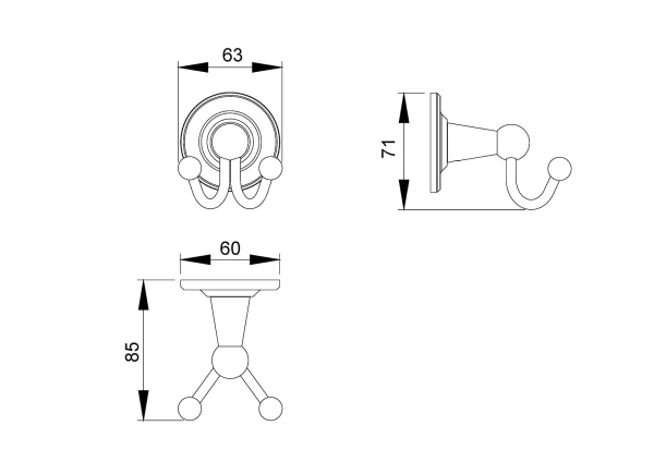 Крючок двойной Timo Nelson 160012/02
