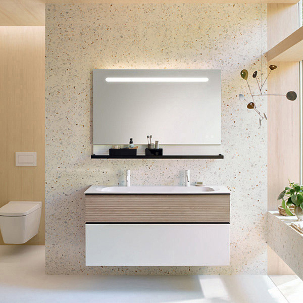 Тумба с раковиной Burgbad Fiumo 120 SFXO122F3956FOT45G0200C0001*2 белый/бежевый
