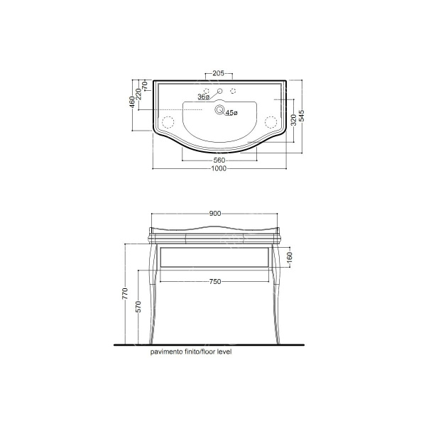 Тумба под раковину KERASAN Retro 100 7363K3