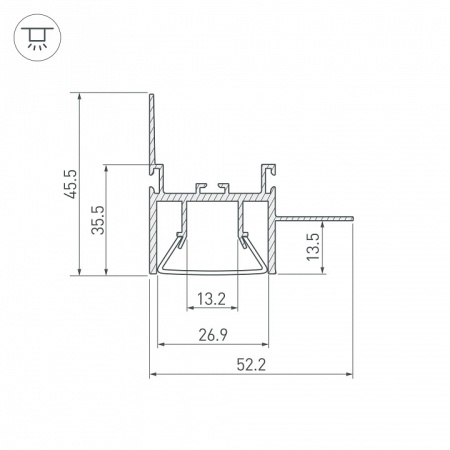 Профиль встраиваемый угловой внешний Arlight FOLED 044857