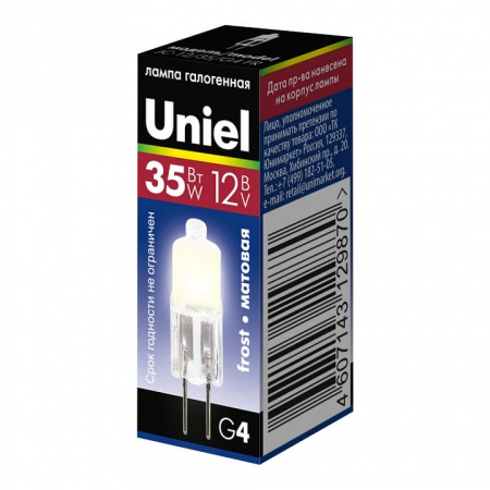 Лампа галогеновая Uniel  G4 35Вт 3000K 00824