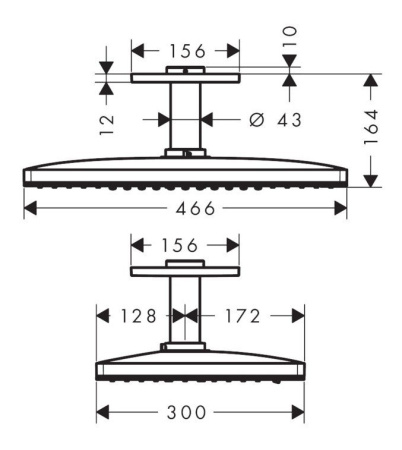 Верхний душ hansgrohe Rainmaker Select 24006400 с потолочным подсоединением белый/хром