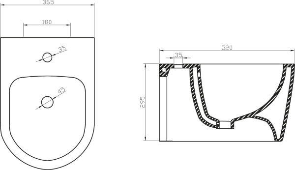 Биде BelBagno MARINO BB105BH