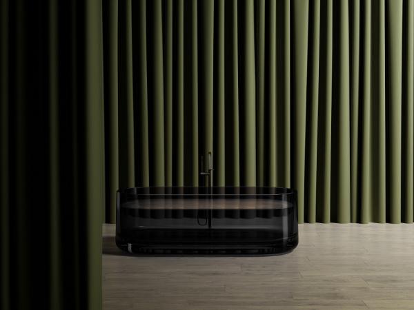 Прозрачная ванна Abber Kristall 170 AT9708Onyx черный