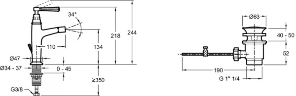 Смеситель для биде Jacob Delafon Cleo 1889 E24310-CP хром