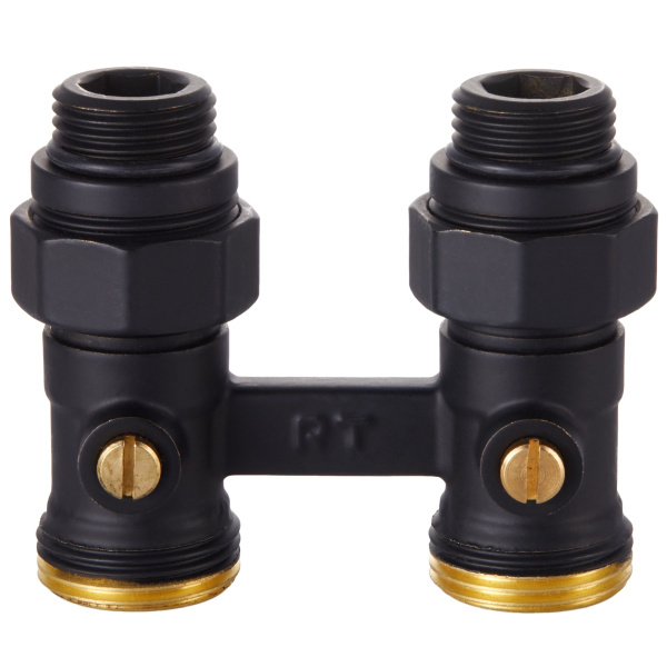 Узел нижнего подключения Royal Thermo прямой 1/2"х3/4" EK (черный)