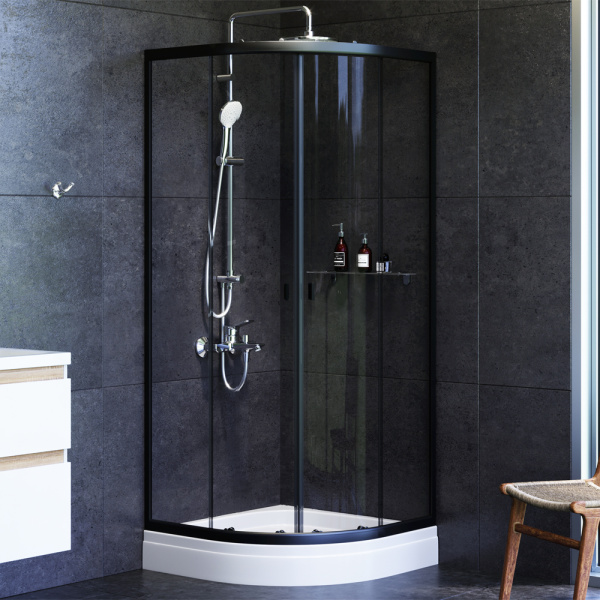 Душевой уголок AM.PM X-Joy 80x80 W88E-205-080BT64 черно-белый