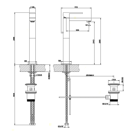 Смеситель для раковины Gessi Rettangolo 11921#031