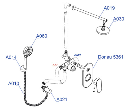 Душевой комплект WasserKRAFT A14030 хром