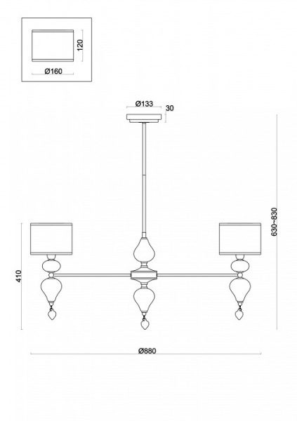 Люстра на штанге Freya Raise FR5369CL-08BS