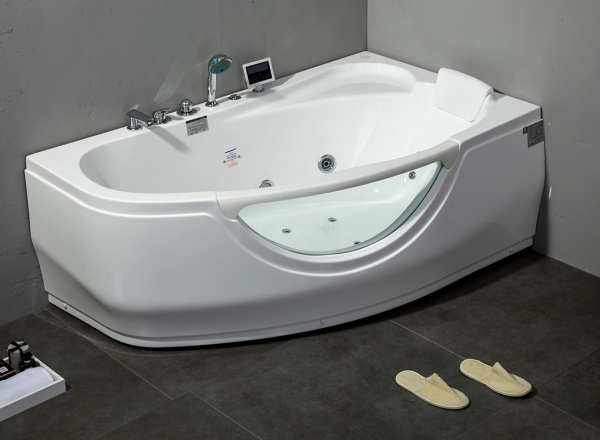 Акриловая ванна Gemy 171x99 G9046 II K R с гидромассажем, белый