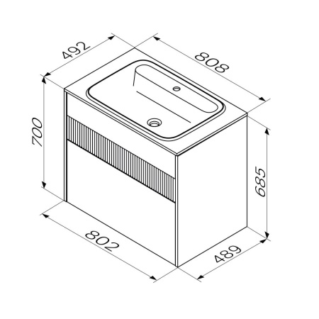 Тумба под раковину AM.PM Func 80 M8FFUX0802WM белый матовый