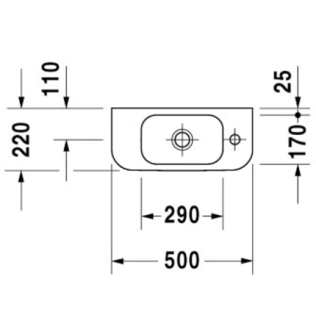 Раковина 50x22 см Duravit Happy D.2 0711500008