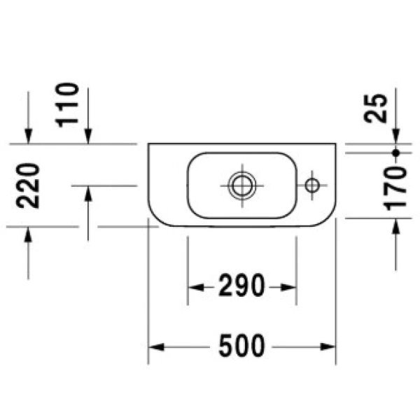 Раковина 50x22 см Duravit Happy D.2 0711500008