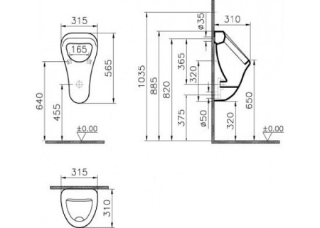 Писсуар Vitra Arkitekt 6201B003-0199
