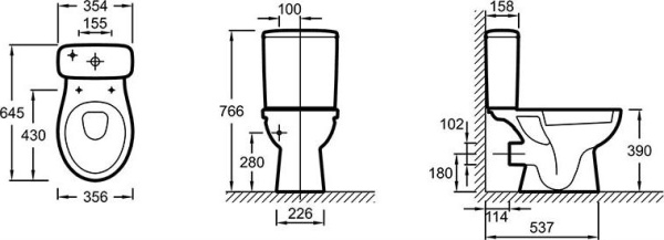 Чаша для унитаза-компакта Jacob Delafon New Patio UJD102RU-00
