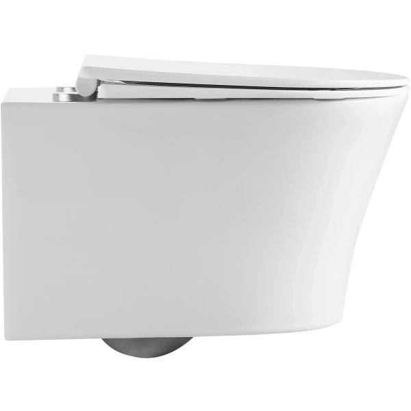 Унитаз подвесной Grossman Thin Rim GR-5604SQ безободковый, торнадо, с сиденьем микролифт, белый