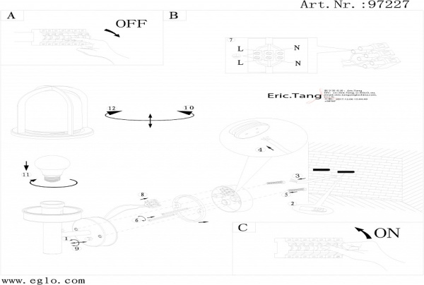Светильник на штанге Eglo Paullo 97227