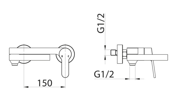 Смеситель для ванны BelBagno Delta DEL-VASM-IN сталь