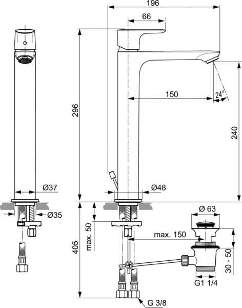 Смеситель для раковины Ideal Standard Connect Air A7025AA