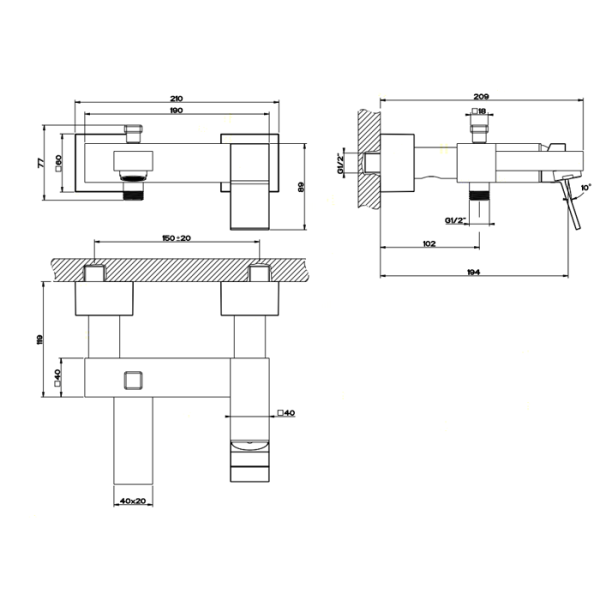 Смеситель для биде Gessi Rettangolo K 53013#031