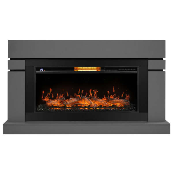 Каминокомплект: Очаг Royal Thermo Aurora RTFP/P-AR40LS, портал Lindos 42/40/36, светло-серый, р/в