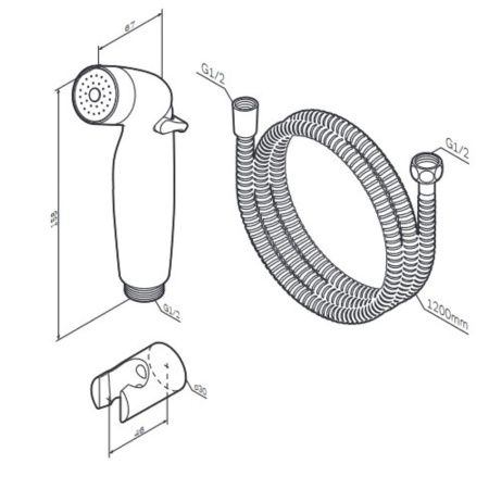 Гигиенический душ AM.PM F0202022 черный матовый
