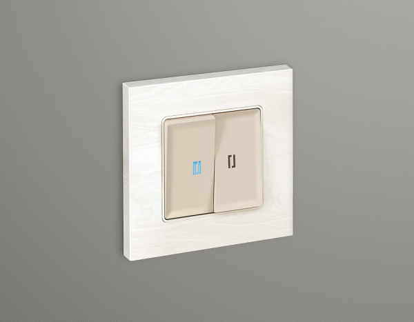 Выключатель двухклавишный с подсветкой без рамки Ambrella Volt Quant MA324020