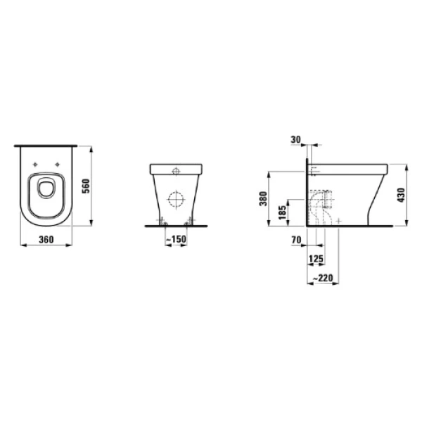 Унитаз приставной Laufen LB3 8.2168.4.000.000.1